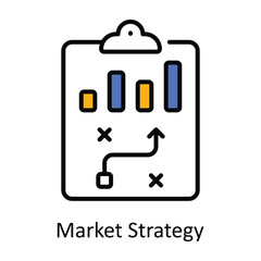 Market Strategy Filled Outline Icon Design illustration. Digital Marketing Symbol on White background EPS 10 File