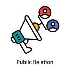 Public Relation Filled Outline Icon Design illustration. Digital Marketing Symbol on White background EPS 10 File