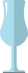 Digital png illustration of blue wine glass on transparent background