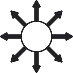 Obraz premium Digital png illustration of circle with black arrows pattern on transparent background