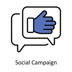 Social Campaign Filled Outline Icon Design illustration. Digital Marketing Symbol on White background EPS 10 File