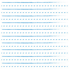 Digital png illustration of rows of blue lines and shapes pattern on transparent background