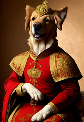 Obraz premium Golden Retriever as a ottoman empire. ai generated 