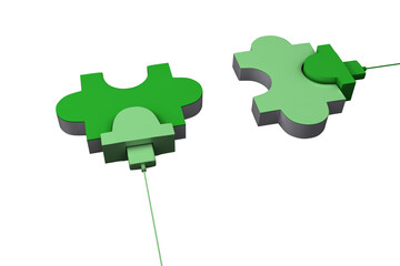 Digital png illustration of green puzzles pattern on transparent background