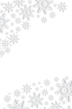Digital png illustration of white snowflakes pattern on transparent background