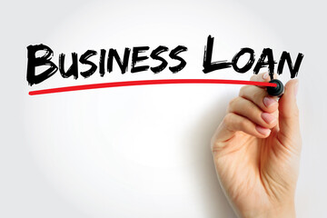 Business Loan text, business concept background