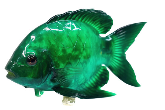 Jade Jewel fish. Transparent background. generative AI