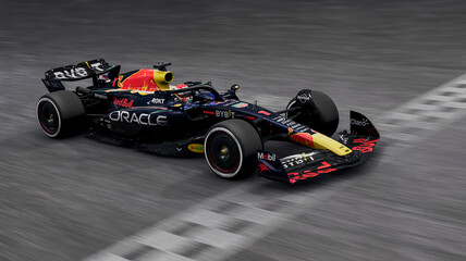 Obraz premium Red Bull Racing F1 car 3D Illustration, 16 Jun, 2023, Sao Paulo, Brazil