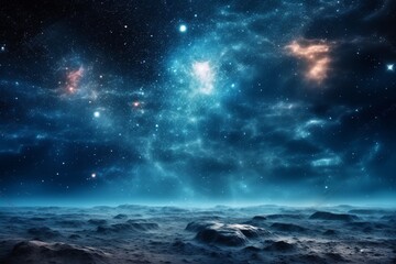 Fototapeta premium Ethereal Celestial Scene with Stars, Galaxies and Cosmic Elements Created with Generative AI