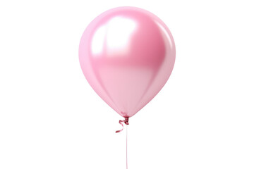Pink helium balloon. Birthday balloon flying for party and celebrations. Isolated on white background. Generative AI