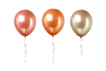 Fotobehang Pastel helium balloon. Birthday balloon flying for party and celebrations. Isolated on white background. Generative AI © premyuda