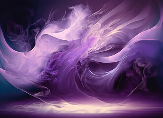 Impressive Abstract Smoke Background: Magical Violet Smoke Rising from Illuminated Floor | AI-Generated Image