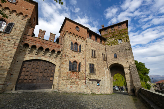 View of the Castle of Tagliolo Monferrato, province of Alessandria, Piedmont, Italy