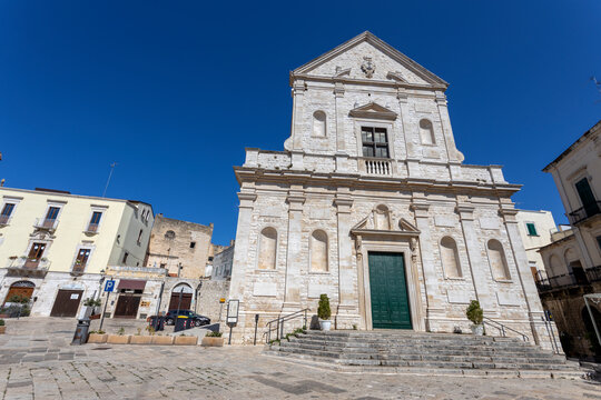 BITONTO, ITALY, JULY 9, 2022 - View of the church of San Gaetano in Bitonto, province of Bari, Puglia, Italy