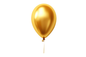gold helium balloon. Birthday balloon flying for party and celebrations. Isolated on white background. Generative AI