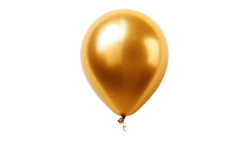 Wall murals Balloon gold helium balloon. Birthday balloon flying for party and celebrations. Isolated on white background. Generative AI