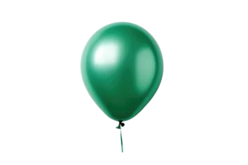  Green helium balloon. Birthday balloon flying for party and celebrations. Isolated on white background. Generative AI © premyuda