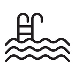 swimming pool line icon