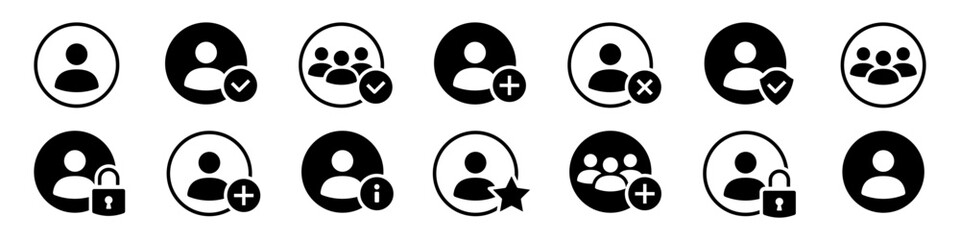 User icon set. Person profile avatar set. Vector illustration.