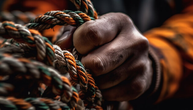 Premium Photo  Close-up of a skein of gray rope lies on the floor at the  production of rope threads. strong rope concept for sports and leisure  equipment