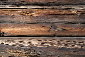 Wood texture background, weathered brown plank from the barn