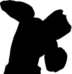 Digital png silhouette image of male boxer on transparent background