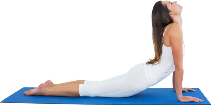 Digital png photo of caucasian woman practising yoga on transparent background