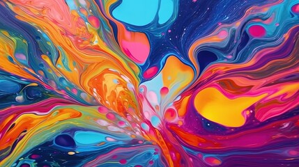 Abstract painting with vibrant colors . Fantasy concept , Illustration painting.
