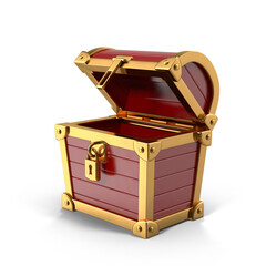 open wooden treasure chest