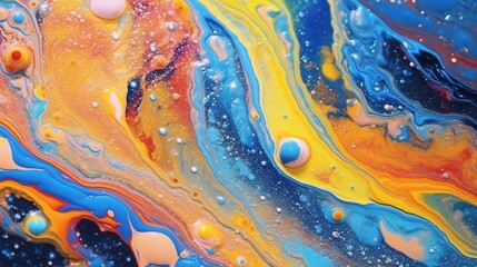 Acrylic pouring techniques . Fantasy concept , Illustration painting.