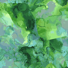 Marble texture, waves, watercolor, grunge abstract art background. Vector seamless pattern. For print, design, wallpaper, fabric, paper.