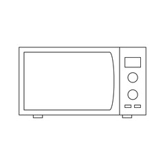 The icon of a microwave oven for heating food on a white background.