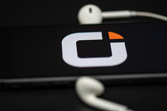 Rheinbach, Germany  20 June 2023,  The brand logo of the mobile operator "Otelo" on the display of a smartphone (focus on the brand logo)