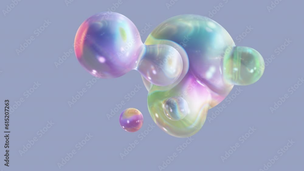 Aufkleber a metaball animation of morphing liquid blobs. 3d abstract colorful metaballs in the background. in 