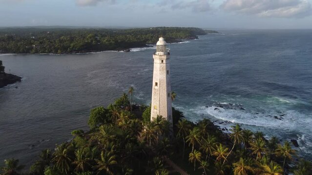 Aerial view of Dondra Lighthouse in Sri Lanka. High quality photo