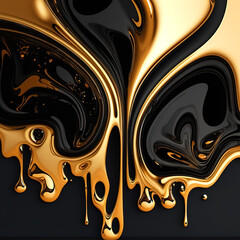 Black Waves with Gilded Accents, generative ai technology