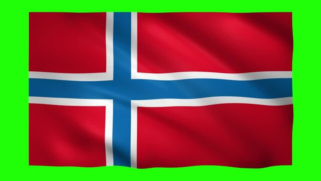 Norway flag on green screen for chroma key