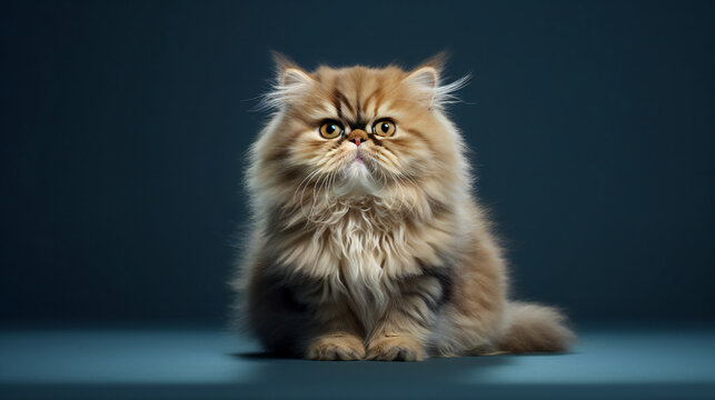 persian cat on a white background HD 8K wallpaper Stock Photographic Image