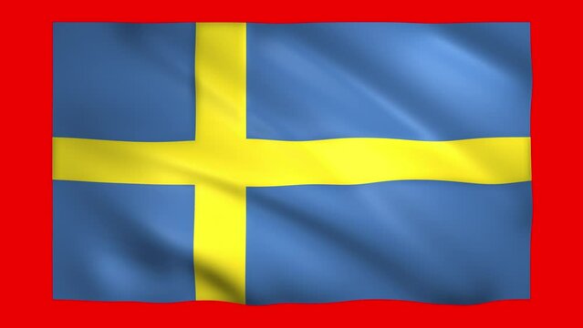 Sweden flag on green screen for chroma key