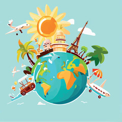 Travel around the world. Vector illustration.
