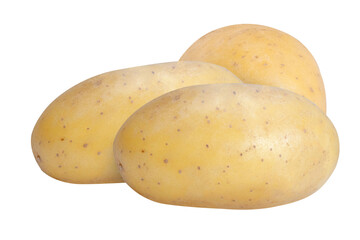 Potatoes on an isolated white background.