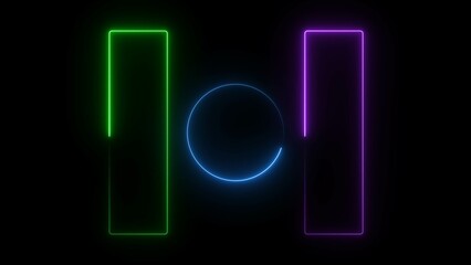 abstract neon light frame illustration background 