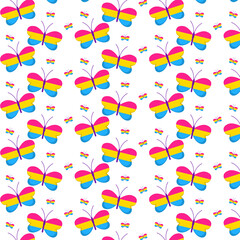 Background Pansexual butterfly flag color.