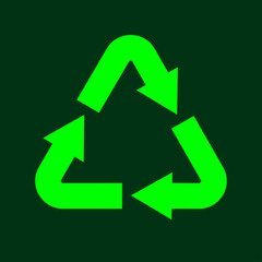 Recycling icon vector technology symbol. vector illustration