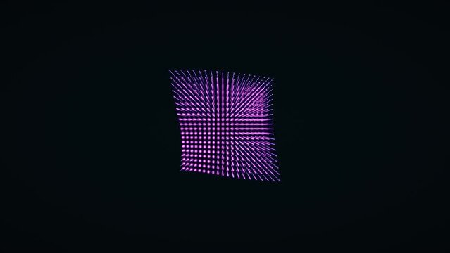 3D futuristic animation metamorphose of amorphous cube shape from dots, abstract animation of future shape, 4K live wallpaper