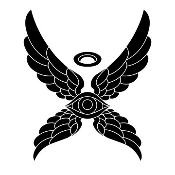 recommend clip art: vector eye with angel wings silhouette