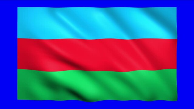 Azerbaijan flag on blue screen for chroma key