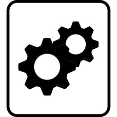 Gear in fill style illustration

