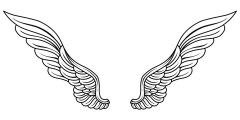 vector angel wings tribal tattoo	