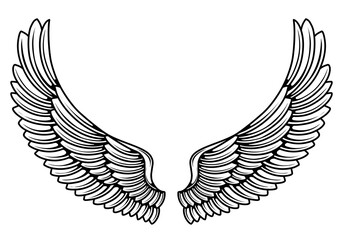 vector angel wings tribal tattoo	